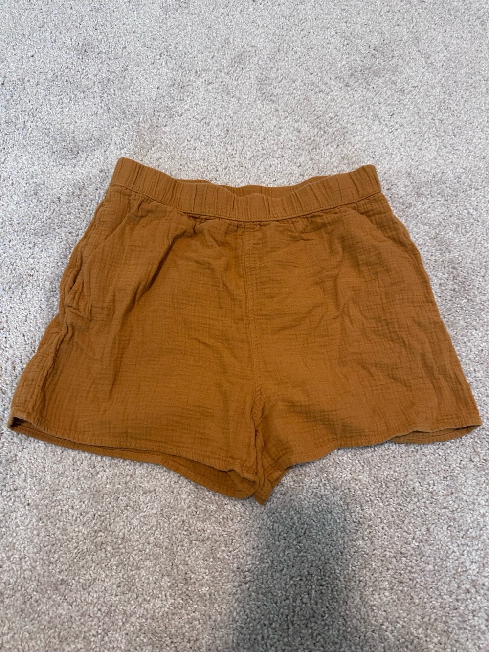 Universal Thread High-Waist Relaxed Shorts in Rust